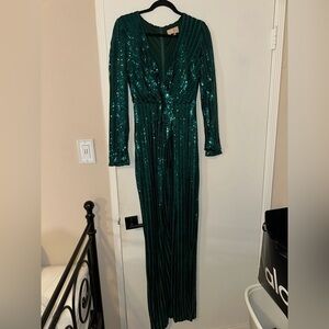 NWOT Club L Teal Sequin Long Sleeve Maxi Dress Size 8 US